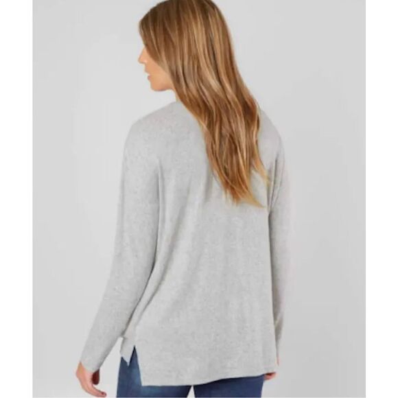 Womens Buckle Miss Me Grey LS Beaded Sequin Floral Top Sweater Pullover - Sz M - Picture 2 of 3